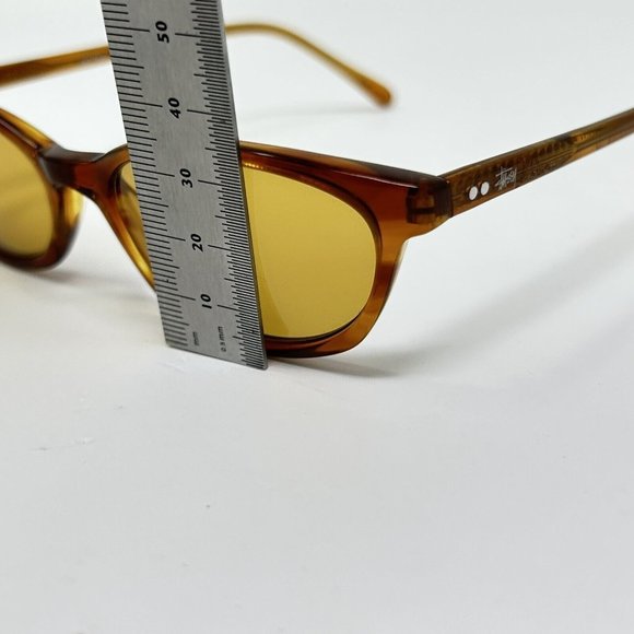 stussy eye gear Richie Sunglasses Tortoise Yellow Lenses Light Scratches - Picture 13 of 15